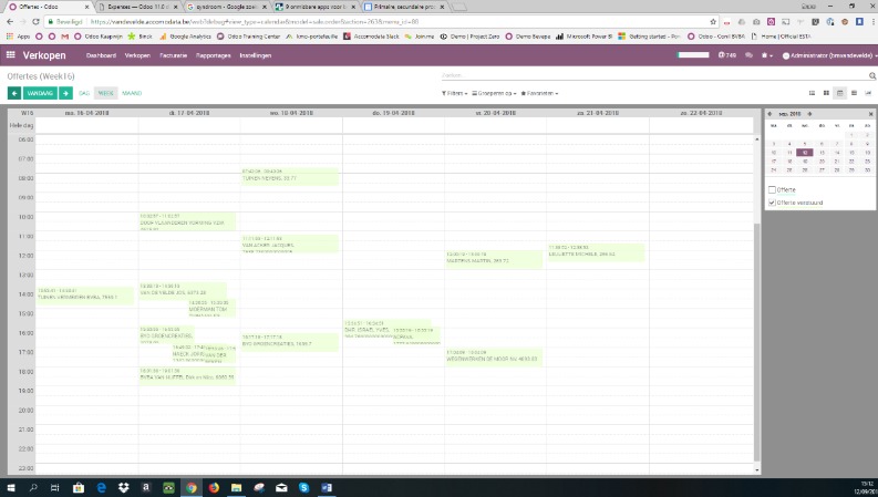 Odoo Enterprise interface